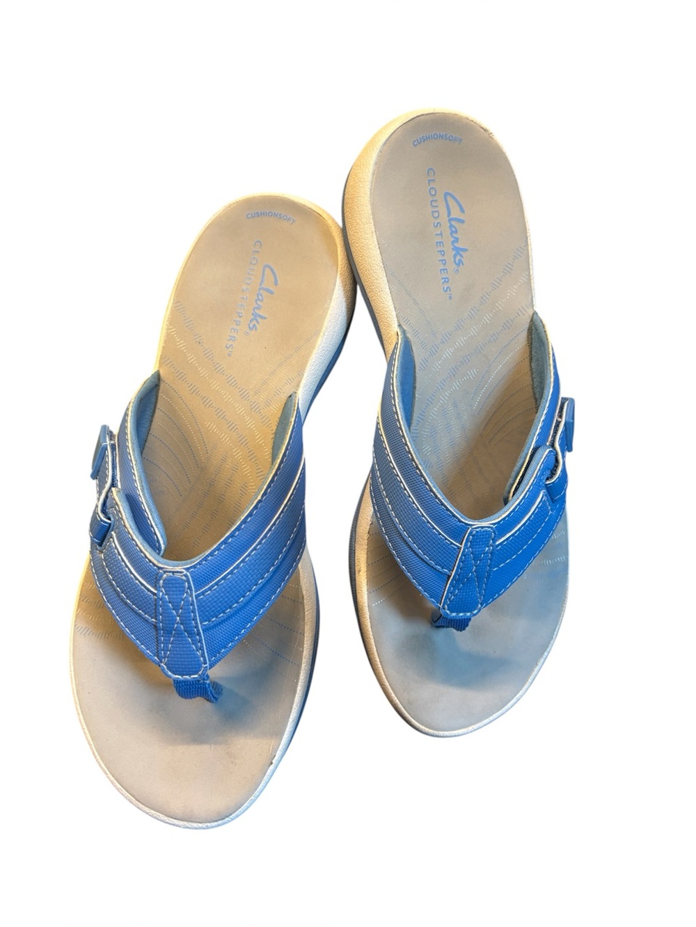 Clarks Blue Women's Thong Sandals - Cloudsteppers